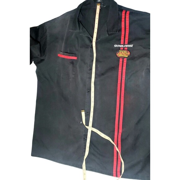 Polaris MSD Racing Black Mechanic Work Shirt XXL Short Sleeve Button Front Men - Picture 3 of 10